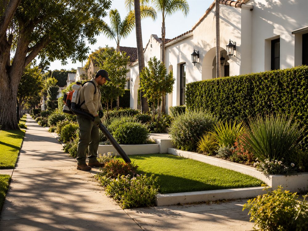Leaf blowing and yard cleanup service in Los Angeles