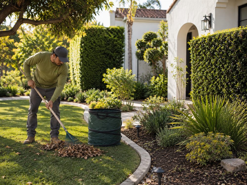 Los Angeles yard cleanup service for leaves and outdoor debris